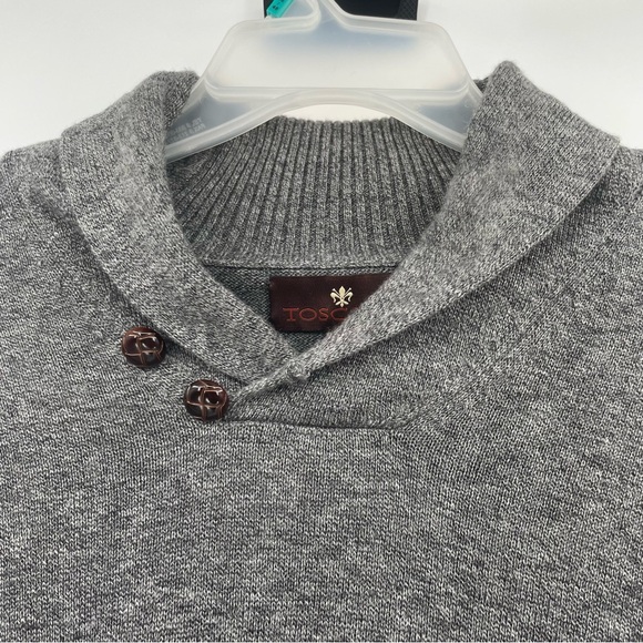Erbario Toscno Sweater V-Neck Roll over Collar Long Sleeve Gray XL - Picture 2 of 9